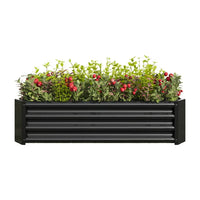 4×2×1ft Raised Garden Bed with Steel Cable, Elevated PP Planter Box Stand for Gardening, Backyard Patio Ground Raised Bed for Planting Vegetables Flower Herb and Succulents, Black