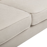 2 Seat Sofa Couch with Square Arms,Modern upholstered Fabric Tufted Polyester Loveseat Sofa with Removable Cushions and Solid Wood Legs, Suitable for Living Room Apartment Office(Beige)
