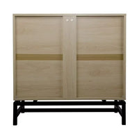 31.5inch Storage Cabinet, Accent Cabinet with Rattan Decorated Doors and 1 Adjustable Inner Shelves, Sideboard Buffet Table for Living Room Hallway and Kitchen, Natural