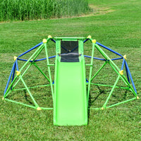 Climbing Dome, Kids Climbing Dome with Slide Set Jungle Gym for 1+ Years Old, 6ft Geometric Playground Dome Climber Play Equipment with 4.6ft Wave Slide, Rust & UV Resistant Steel Supporting 800 LBS