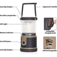 LED Camping Lantern Rechargeable, 12000mAh Waterproof Tent Light with 6 Adjustable Light Modes, Lasts for 432 Hours on a Single Charge, USB Camping Lamp for Hurricane, Emergency and Hiking