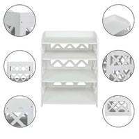 Nightstand Side Table, Wood Plastic Board 4-Storey Locker Bedside Cabinet Tea Table Coffee Table White