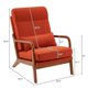 Living Room Chair, High Back Accent Chair with Lumbar Pillow, Linen Fabric Upholstered Armchair with Headrest for Bedroom Living Room Office, Burnt Orange Color