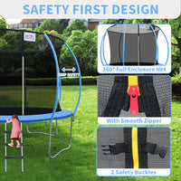 Triple Tree [Foldable Trampoline] 400 Lbs 10ft Foldable Mini Trampoline Fitness Rebounder with Handrail for Adults