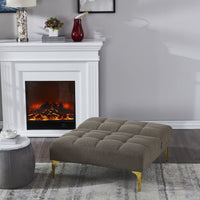 Single Sofa Chair, Convertible Couch Bed Futon, Armless Couches with Gold Metal Legs Teddy Fabric for Living Room Bedroom Apartment Office Small Space (Taupe)
