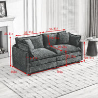 Triple Tree Cloud Sofa LoveSeat (Ottoman is not included), Modern Sectional Couch, for Living Room Bedroom and Apartment