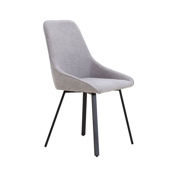 Modern Dining Chairs Set of 2, Upholstered Side Chairs, Adjustable Kitchen Chairs, Accent Chair with Soft Seat Backrest and Metal Legs, for Living Room Kitchen Bedroom Cafe, Gray