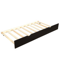 Arcticscorpion Wood Twin Daybed with Trundle, Pull-out Combination Bed with Casters for Kids Girls Boys Teens Indoor, Space-Saving, No Box Spring Needed, Espresso