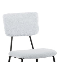 Dining Room Chairs Set of 6, Modern Comfortable Feature Chairs with Faux Plush Upholstered Back and Chrome Legs, Kitchen Side Chairs for Indoor Use: Home, Apartment (6 White Chairs)