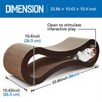 Cat Scratcher Cardboard, Cat Scratching Pad Post Scratcher Cardboard House Bed, Lounge-shaped Corrugated Scratching Pad, Infinity Shape Board Pads Curved Cat Scratcher Furniture Protector, Brown