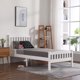 Twin Size Wood Bed Frame with Vertical Stripes Headboard and Footboard for Kids Teens, Modern Platform Bed Frame with Wood Slat Support, Mattress Foundation, Easy Assembly, White