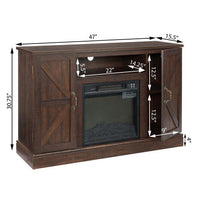Farmhouse Classic Media TV Stand for TV up to 50",Antique Entertainment Center with 18" Electric Fireplace,Television Stands with Open and Closed Storage Space,Espresso