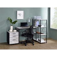 Computer Desk, 35 inches Home Office Desk Modern Simple Style Writing Desk with Metal Frame Study Table for Small Space, White