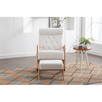 Rocking Chair With Ottoman and Side Pocket,Upholstered Accent Chair with Foot Stool, Glider Rocker Chair with Thick Padded Cushion and High Backrest,Lounge Chair for Living Room Bedroom Nursery