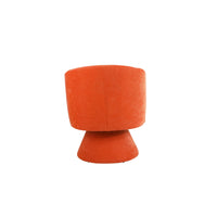 Swivel Barrel Chair, Linen Fabric Accent Chair with Pillow, 360 Degree Swivel Armchair, Round Club Chair for Living Room, Bedroom, Office, Lounge, Orange
