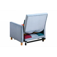 Convertible Sleeper Sofa Chair, Multi-Functional Tufted Recliner Chair with Pillow and Adjustable Backrest, Modern Velvet Sofa Chair for Living Room, Dorm, Apartment, Colorful