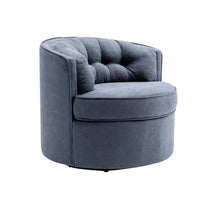 Modern Akili Swivel Accent Chair Barrel Chair, Comfy Tufted Back Fabric Leisure Chair for Bedroom, Living Room, Hotel, Grey