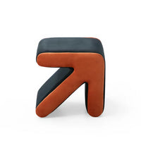 Velvet Upholstered Sofa Stool, Modern Creative Kids Stool Shoe Chair Footstool with Arrow Design Shape and Padded Seat, Multifaceted Stool Ottoman for Living Room Bedroom, Black