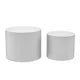 Nesting Coffee Table Set of 2, Modern Circle Accent Coffee Tables for Small Spaces, End Table MDF Side Table for Living Room, Bedroom, Balcony, Office (White)