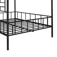 Full Size Metal House Bed Frame, Low Playhouse Loft Bed with Roof, Ladder and Guardrails, Slatted Support Bedroom Mattress Foundation for Teens Adults Girls and Boys, No Box Spring Needed, Black