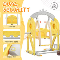5-in-1 Toddler Slide and Swing Set, Kids Playground Climber Slide Playset with Basketball Hoop, Freestanding Slide Combination for Babies Boys Girls
