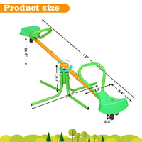Kids Seesaw, 360 Degree Rotation Outdoor Kids Spinning Seesaw Sit and Spin Teeter Totter, 176 Lbs Heavy Duty Kids Outdoor Playground Equipment Swivel Teeter Totter for Home, Backyard, School