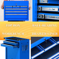 Rolling Tool Chest with Wheels and 8 Drawers, Detachable Large Toolbox Storage Cabinet with Lock,Locking Mechanic Tool Cart for Warehouse, Workshop,Garage