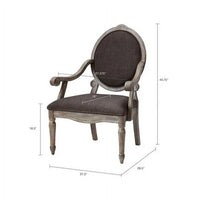 Brentwood Accent Chairs-Birch Hardwood, INCLAKE Hand Carved Scroll Design Living Armchair Modern Classic Style Family Room Sofa Furniture Bedroom Lounge, Medium, Dark Gray