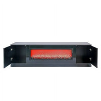 70.87" Fireplace TV Stand with 38" Electric Fireplace, Entertainment Center with can light up Glass Shelves, TV Console for TVs up to 75", TV Table for Living Room,Bedroom,Office, Black