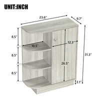 Bathroom Storage Cabinet, Bathroom Console Table Open Style Shelf Cabinet with Adjustable Shelves & 1 Door, Free-Standing 3 Tier Wood Side Table for Living Room,Bathroom, Kitchen