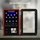24 Bottle Wine Cooler Refrigerator, Countertop Freestanding Wine Cellars Compressor System Champagne Chiller with 39-72°F Digital Temperature Control, UV-Protective Finish, Red