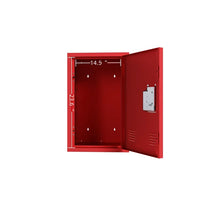Compact Steel Storage Cabinet with Locking Doors,Small Lockable Steel Storage Cabinets for Home Office Garage Kitchen Pantry,Detachable, Ample Storage Space, Easy Assembly,Red