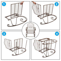 Iron Wire Single Rocking Chair Dark Brown, Stable & Sturdy Garden Iron Art Rocking Chair Family Chairs for Patio, Deck, Backyard or Garden Outdoor Use