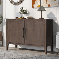 Storage Cabinet, Sideboard Wooden Cabinet with 2 Metal handles and 2 Doors, Large Storage Space Cabinet with A Adjustable Shelf, Suitable for Hallway,Entryway, Living Room, Bedroom, Espresso