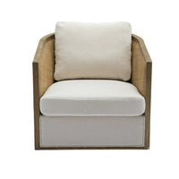 360 Degree Swivel Leisure Arm Chair with Seat Cushion for Office, Lounge, Velvet Swivel Barrel Chair with Throw Pillow, Upholstered Swivel Round Accent Sofa Chair, Weight Capacity 300 Pounds, Beige