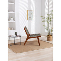 Accent Chair,Woven Leather Chair with Solid Wood Frame,Boho Wood Rattan Accent Chair,Lounge Chair for Living Room,Bedroom, Balcony,Patio