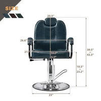 Deluxe Reclining Barber Chair with Heavy-Duty Pump, Modern Barber Chairs, Leisure Club Chair, Lift Chair, Suitable for Beauty Hair Salon Tatoo Spa Equipment, dark blue