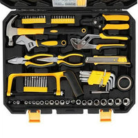 198 Piece Tool Set General Household Hand Tool Kit with Plastic Toolbox Storage Case Yellow