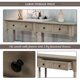 58" Console Table with Two Drawers and Bottom Shelf, Farmhouse Long Sofa Table with Solid Wood Legs, Storage Cabinet Sideboard Table for Entryway Living Room Hallway, Easy Assembly, Gray Wash