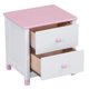 3-Pieces Bed Bedroom Sets, Twin Size Platform Bed with Nightstand and Storage Dresser, Wood Bed Frame with House Shaped Headboard, for Boys Girls Teens, No Box Spring Required, White+Pink