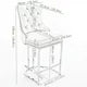 Bar Stools Set of 2, Counter Height Barstools with Chrome Metal Base, Modern Velvet Barstools with Button Back & Rivet Trim, Upholstered Chairs for Kitchen Island, Dining Room, Gray