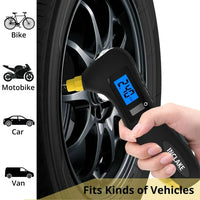 Tire Gauge,Digital Tire Pressue Gauge 150PSI with 5 in 1 Emergency Escape Tools,Accurate Reading - Powered by 2 x AAA Battery,for Cars, Trucks, Motocycles