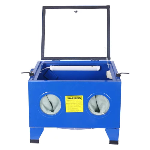Bench Top Abrasive Blast Cabinet 80 psi, 25 gallon Removes Rust, Grime, and Paint, Great for Automobile Rebuilders or Anyone Restoring Antique Metal Objects