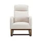 Modern Rocking Chair Nursery Upholstered Glider Chair with Side Pocket, Comfortable Rocking Accent Armchair with High Back and Rubber Wood Legs for Living Room Bedroom Reading Room Lounge, Beige