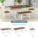 6-Piece Dining Table Set,Kitchen Table Set with Wood Dining Table and 4 High Back Chairs & Long Bench,Farmhouse Style Wood Kitchen Dining Table Set,Wood Dinette Set of 6 with Sturdy Frame,White