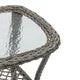 Outdoor Swivel Rocker Patio Chairs Set of 2 and Matching Glass Top Side Table, 3 Piece Wicker Patio Bistro Set with Premium Fabric Cushions for Patio, Porch, Garden, Balcony, Navy Blue