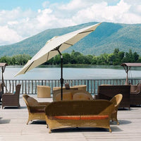 Triple Tree 7.5 FT Patio Umbrella with Push Button Tilt & Crank,Outdoor Table Umbrella with 1.5" Aluminum Pole,Market Umbrella with 8 Durable Metal Ribs, Polyester Parasol for Patio,Garden,Deck,Backyard,Poolside