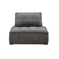 Accent Barrel Chair, Modern Upholstered Leisure Lounge Chair Lazy Sofa with 1 Pillow and Solid Wood Frame, Oversized Single Sofa Chair, Comfy Armless Barrel Chair Reading Chair for Living Room, Black