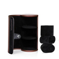 TRIPLE TREE Watch Roll, Travel Watch Case for 3 Watches, Travel Watch Box with Velvet Sections to Prevent Scratching or Impact, Brown