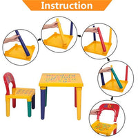 Children Table Chair Set for BOYS&GIRLS Study Table Chair Set for Preschooler Activity Reading Training, Multi-color